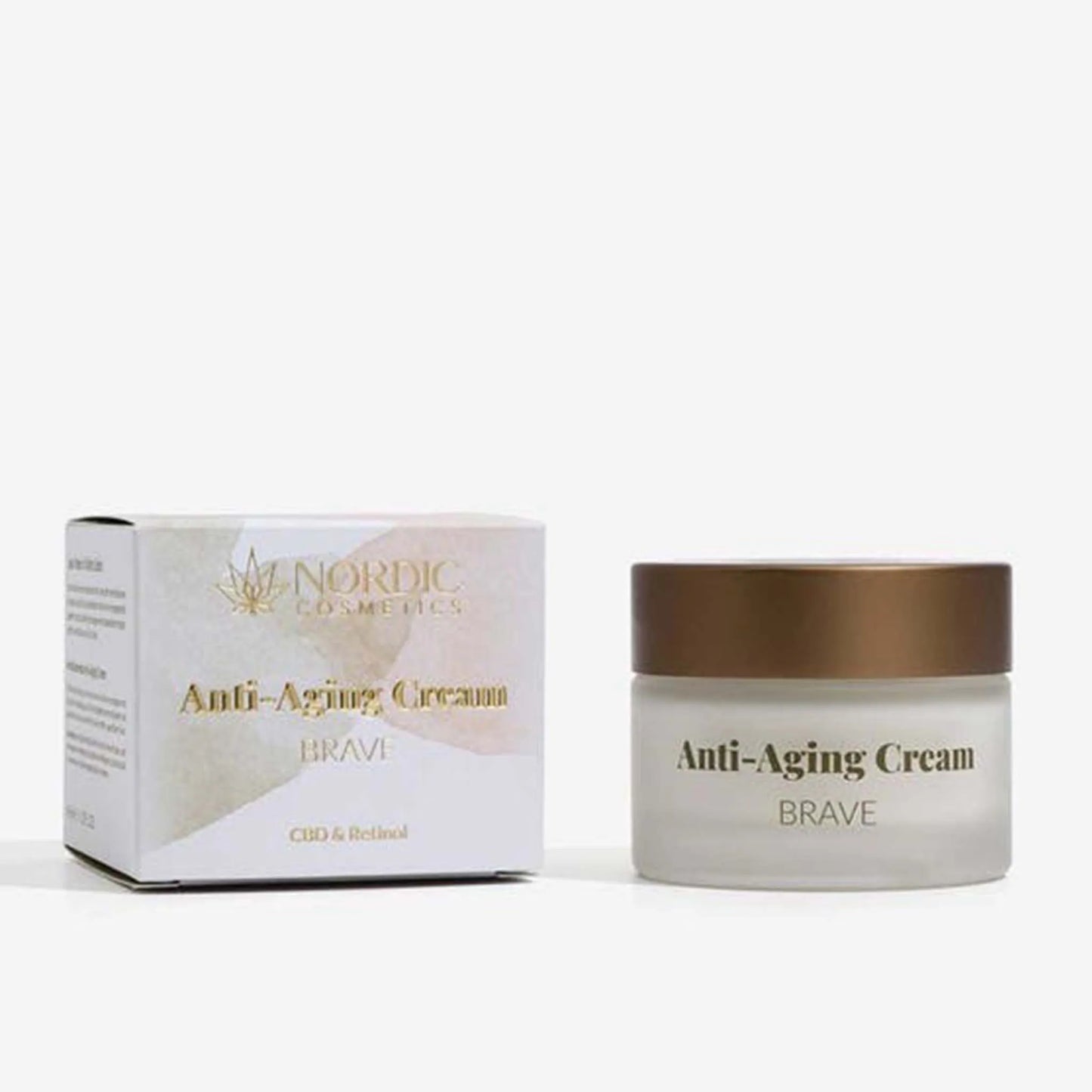 Emballagen og æsken til CBD Anti-Aging Cream + Retinol