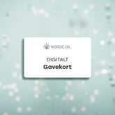 Digitalt gavekort fra Nordic Oil på mintgrøn baggrund