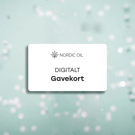 Digitalt gavekort fra Nordic Oil på mintgrøn baggrund