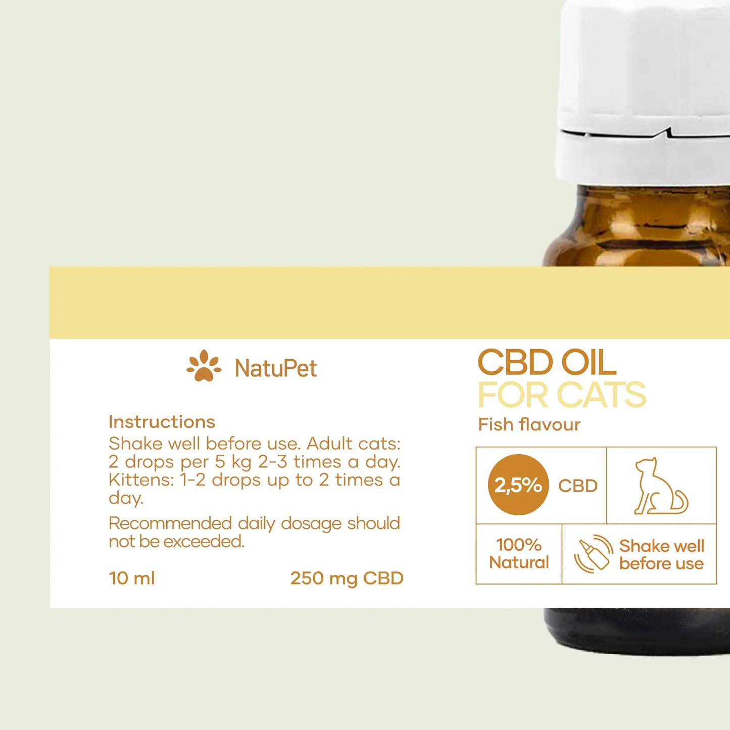 CBD Olie til Katte - Fisk (2,5%)