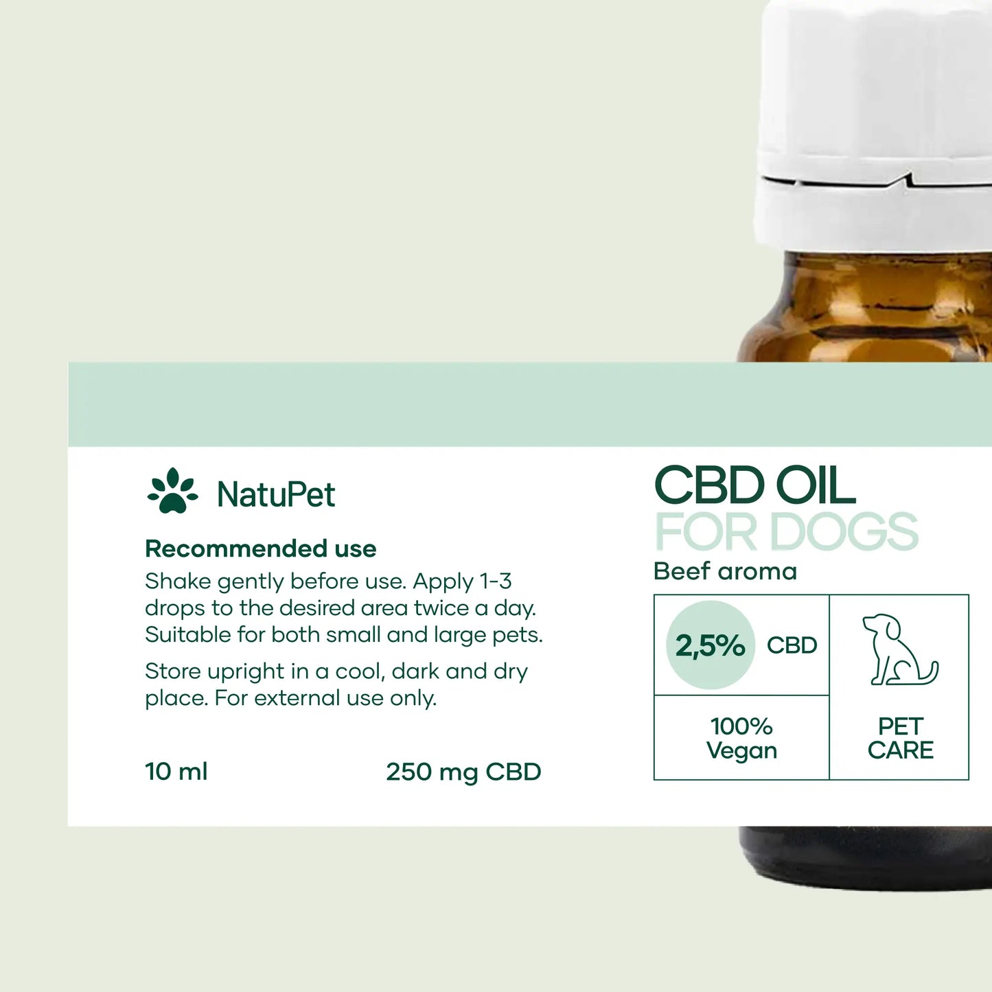 CBD Olie til Hunde - Okse (2,5%)