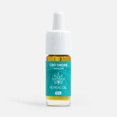 CBD-dråber i glasflaske med dropper og blå Nordic Oil-etiket