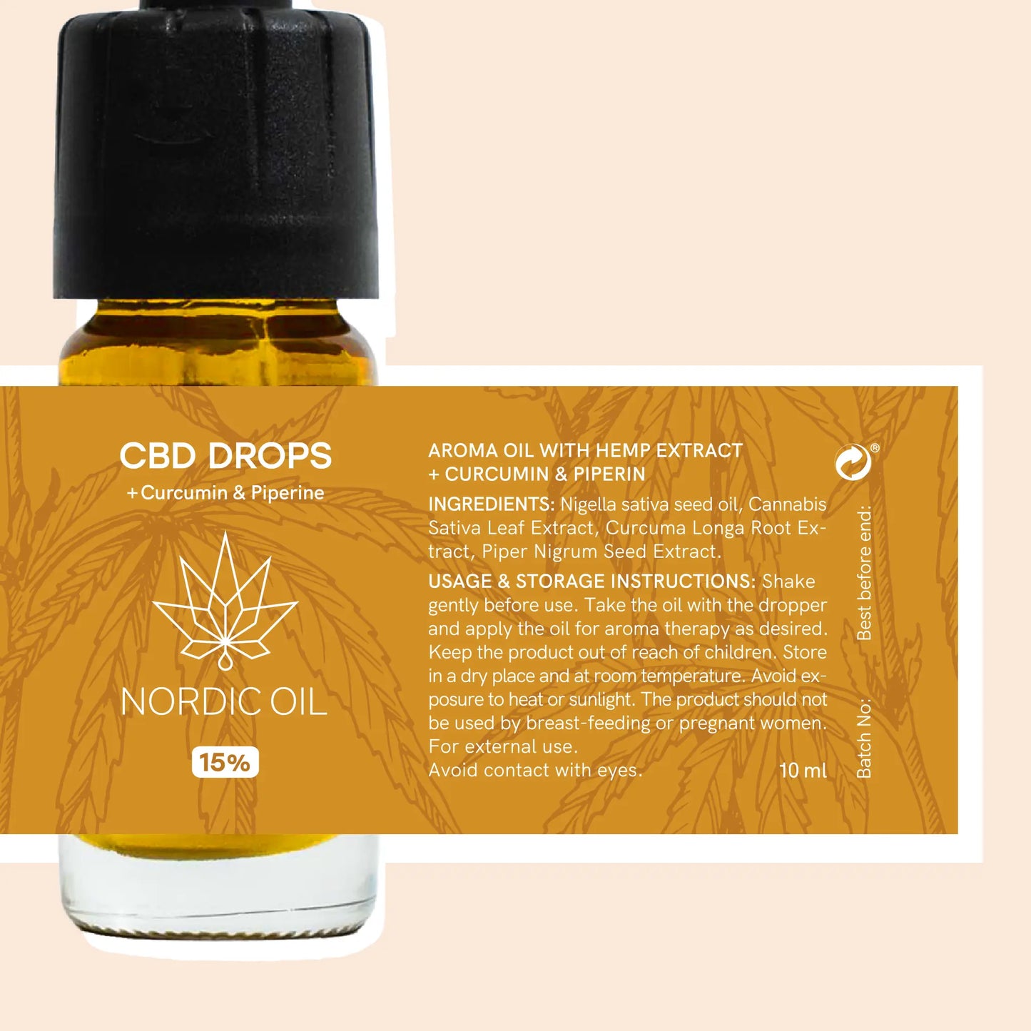 CBD Olie (15%) med Curcumin
