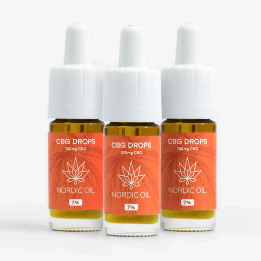Tre 10ml flasker CBG olie (7%) på tilbud