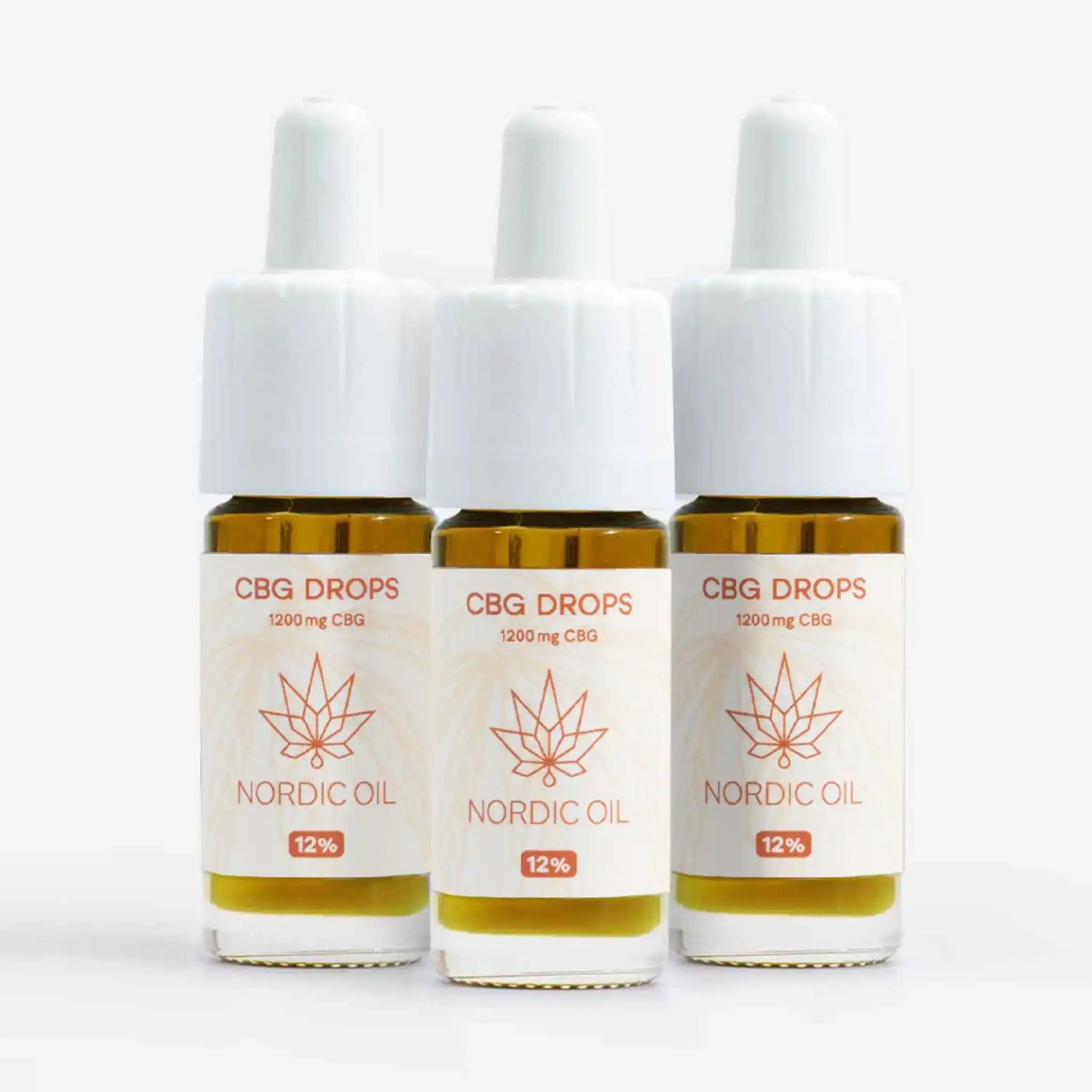 Tre 10ml flasker CBG olie (12%) på tilbud