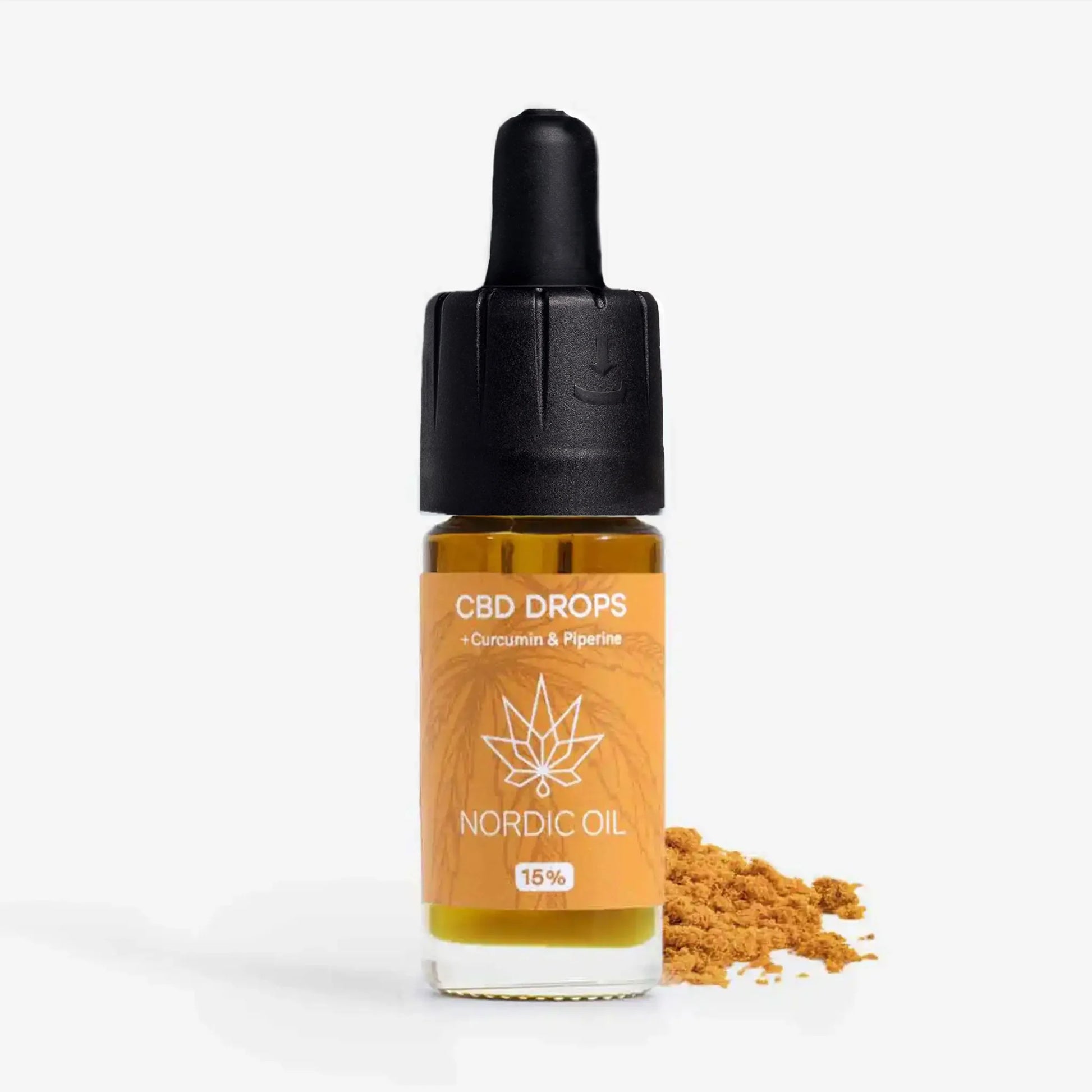 CBD Oil med Curcumin (15%) Flaske med gurkemeje