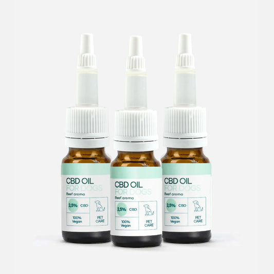3-pak: CBD Olie til hunde - Okse (2,5%)
