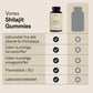 Infografik for Nordic Oil Shilajit Gummies: udvundet fra det uberørte Himalaya, uden kunstige farvestoffer, uden kunstige smagsstoffer, fremstillet i EU og laboratorietestet.
