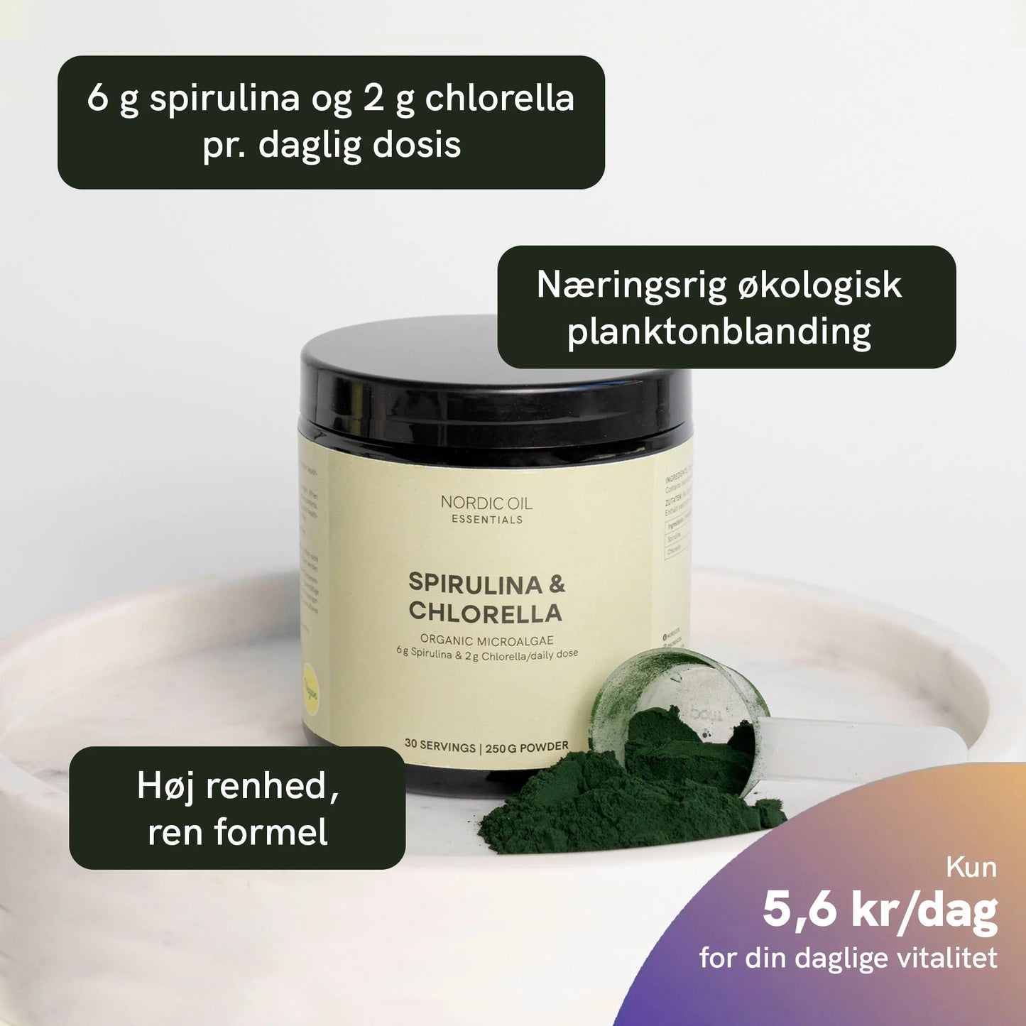 Spirulina- og Chlorella-pulver
